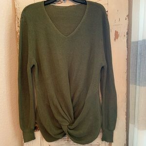 NWOT Olive green twist sweater